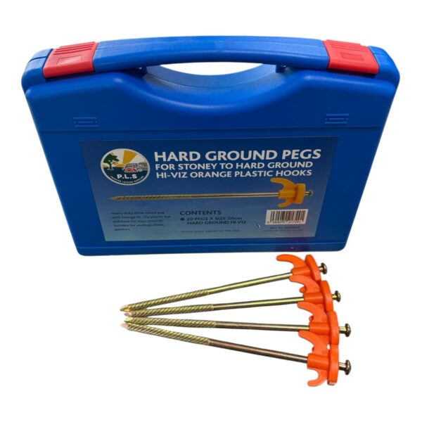 Caravan/Motorhome Hard Ground Peg with Hi-Viz Plastic Hook x20