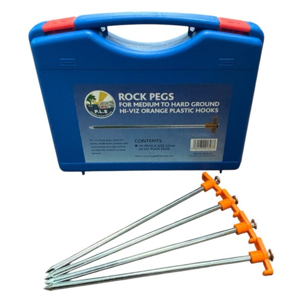 Caravan/Motorhome Rock Peg with Hi-Viz Plastic Hook x20