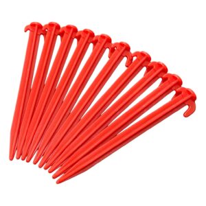 Red Plastic Tent/Awning Pegs 20cm (Pack of 10)