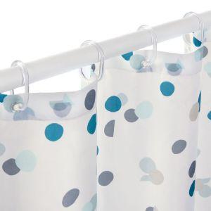 Shower Curtain White & Green Dots