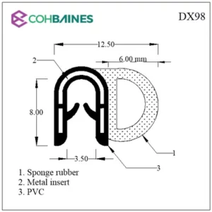 Universal Self Gripping Side Seal 1mm - 2mm Panels (Sold Per Meter)
